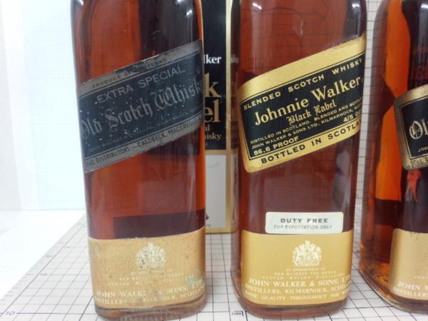 古酒☆ジョニーウォーカー 黒 エクストラ 4本セット☆1581 飲料・酒 古