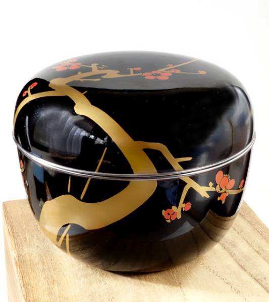 茶道具　金彩梅枝文様蒔絵喰籠　箱書きあり