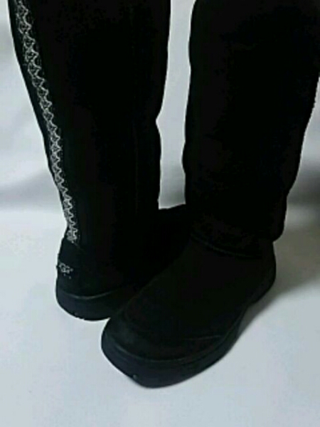 衝撃定3万限定!アグUGG高級本革ラムレザームートンブーツ黒24 