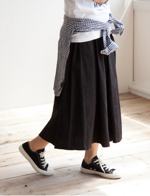 grin グリン　マナプール天竺ゴアードスカート ブラック