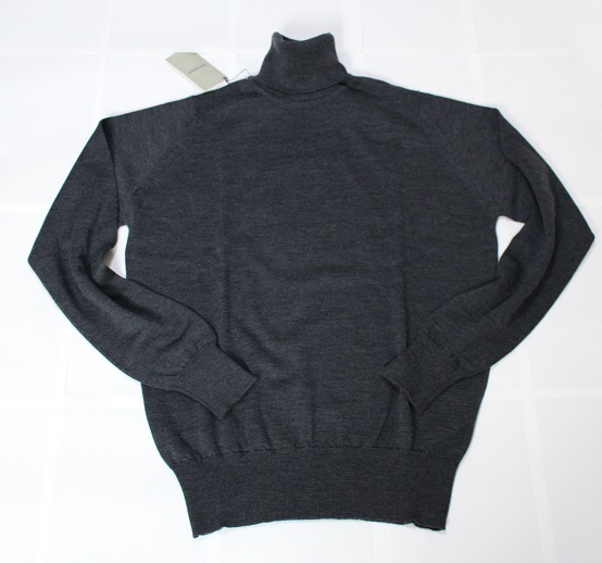 新品 ジョンスメドレー 24G タートル ウール グレー XSサイズ