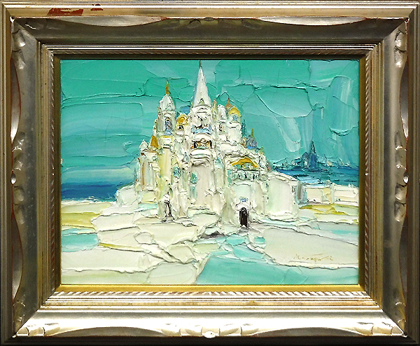 GLC】鈴木マサハル「欧州風景」6号力漲る画伯黎明期の逸品! 油彩 美術
