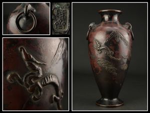 夢工房】琢斎 造 斑紫銅 達磨 置物 2666g 高さ28.2㎝ B217 本間