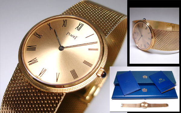 慶應◆正規品【PIAGETピアジェ】K18YG金無垢手巻レディス腕時計