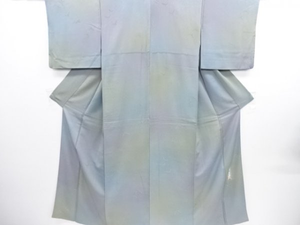 82117# 斉藤三才 金通し鳩模様暈し小紋着物