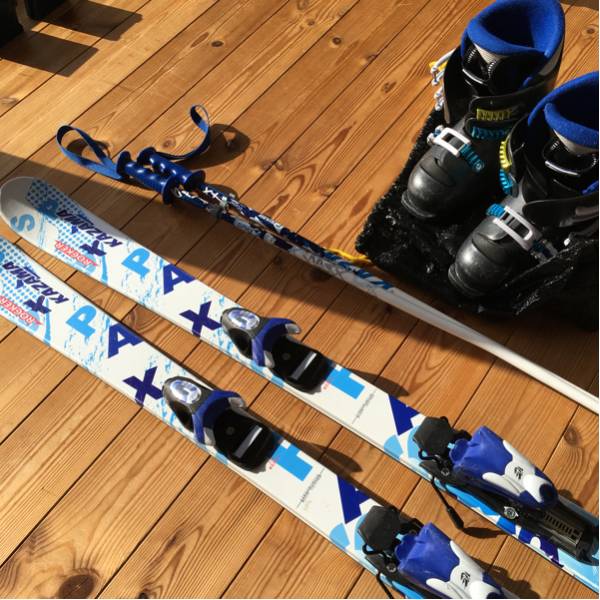 板116cm 靴22cm KAZAMA 子供用 カービングスキーセット 中古