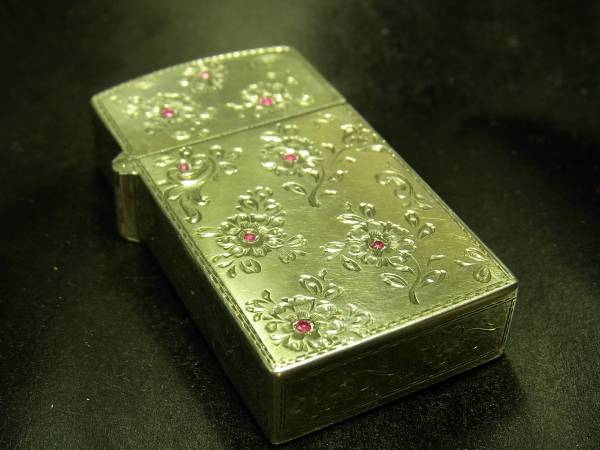 ZIPPO - 銀製 SILVER800 50sビンテージ総面彫ベネチアン オイル