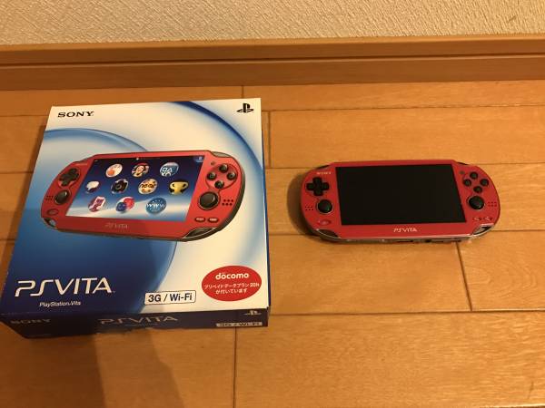 動作品】psvita本体 PCH-1000 コズミックレッド 充電器付き SONY PS