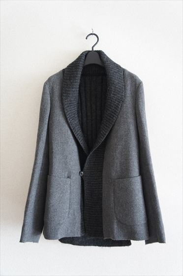 美品 kolor 2012AW ニット切替 ショールカラージャケット