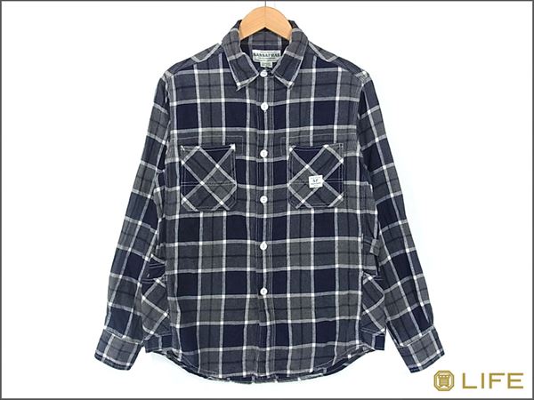 即決/ SASSAFRAS ササフラス Gardener Half 長袖シャツ S /H