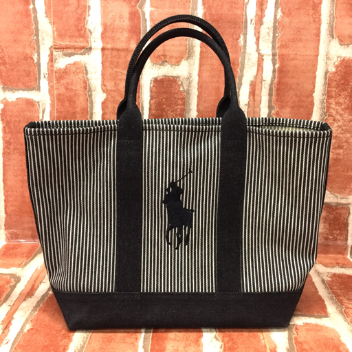 ラルフローレン ストライプ柄 キャンバス トートバッグ