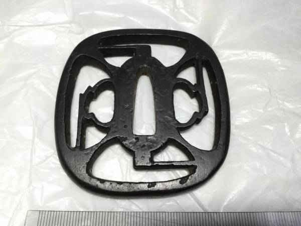 鍔 刀鍔 つば 鐔 刀の鍔 刀鐔 日本刀装具 武士図 骨董