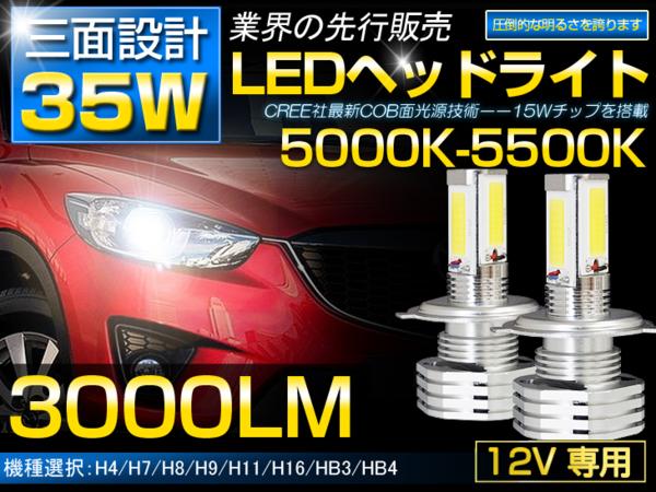 RZH100系ハイエース LEDヘッドライト35W 3000LM CREE H4H/L 白