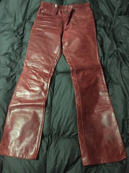 5351POUR LES HOMMES 牛革レザーパンツ 5351プールオム レッド 赤 2