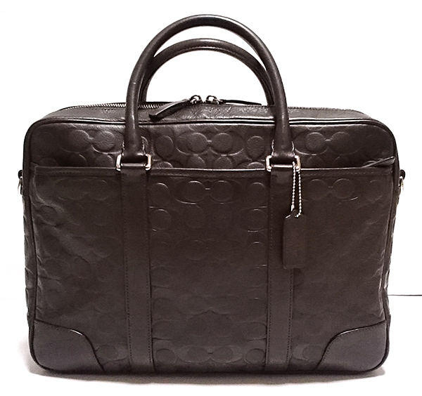 美品★コーチ レザーブリーフケース/ビジネスバッグ◆こげ茶