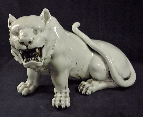 江戸～明治期　古平戸　虎を模した　白磁　型物　検　酒器　古伊万里　唐津　志野