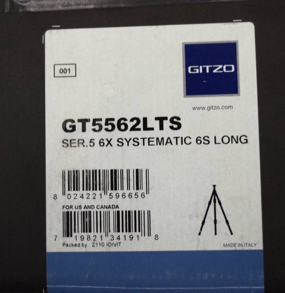 GITZOGT5562LTS システマティックカーボン三脚 ジッツオ5型 GITZOGT5562LTS システマティックカーボン三脚 ジッツオ5型