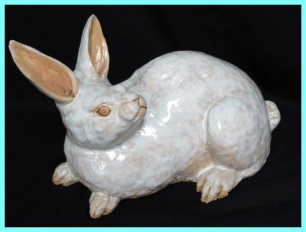 36153◆佐々木二六 二六焼 三代 うさぎ 卯置物 寿福 松柏庵 桐箱付き