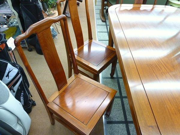 中国家具 花梨 ダイニングテーブル5点セット 8152T 美品 花梨 6人掛け 