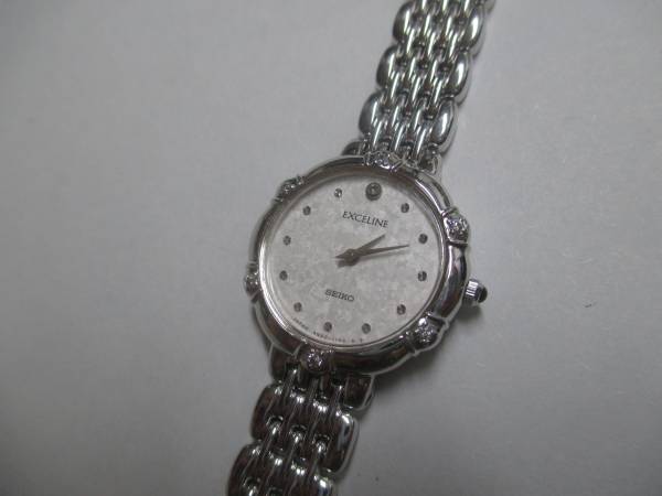 売切 美品 セイコーエクセリーヌ ベゼル6Pダイヤ 4N20 (16