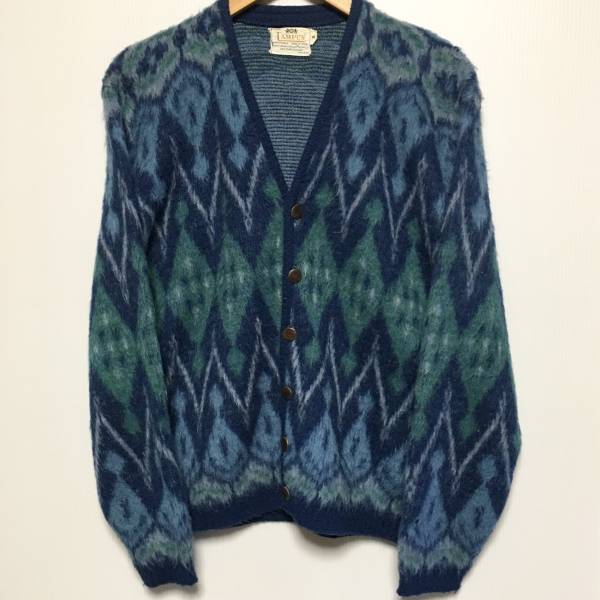 値下げしました】60S VINTAGE CAMPUS アーガイル モヘア カーディガン 
