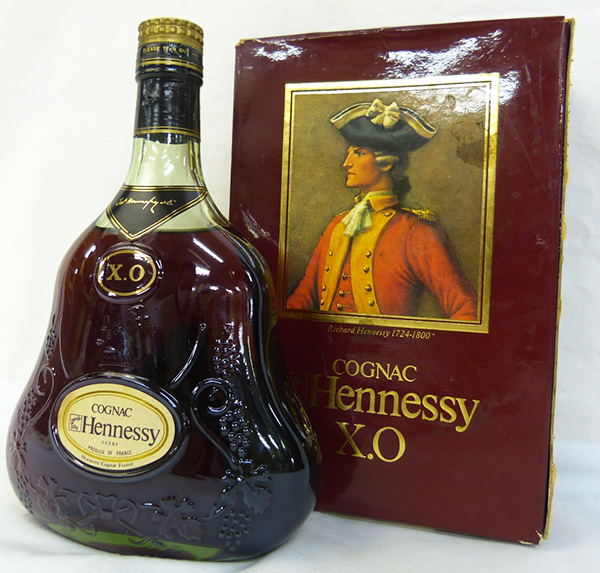 (M7402)コニャック☆ヘネシー/Hennessy☆X.O☆緑ボトル☆金キャップ☆お酒
