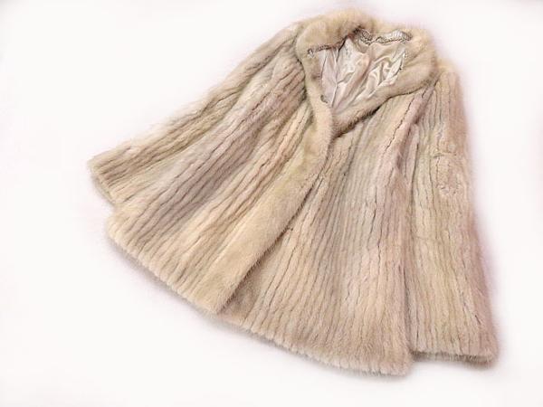 豪華▼MINK サファイアデザインミンク 裏地刺繍入り 本毛皮コート 11号