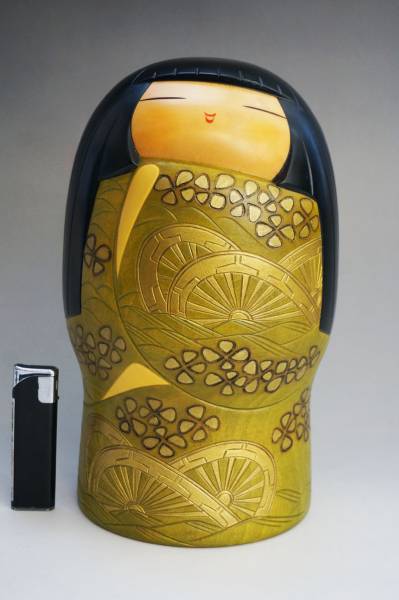 文部大臣賞受賞作家 吉田多加志 作「春日野」 高さ約28cm 大型 美しい木目 ☆A26 【創作こけし】 吉田多加志 作 たまゆう 24.0cm 内閣総理大臣