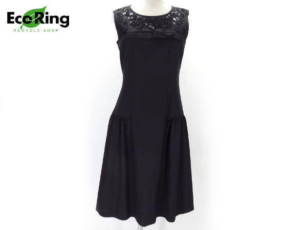 1円 トゥービーシック ノースリーブ ワンピース 40 ブラック BU954