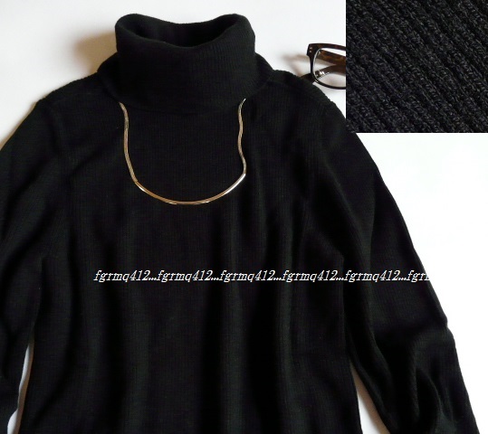 新品プラステPLSTセオリー★極上シルク混リブタートルニット黒★何点同梱でも佐川急便￥460(沖縄・離島除く)平日15時まで入金分当日発送