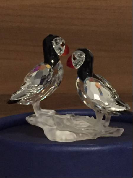 希少！未使用☆SWAROVSKI スワロフスキー置物 クリスタル「2羽の鳥」