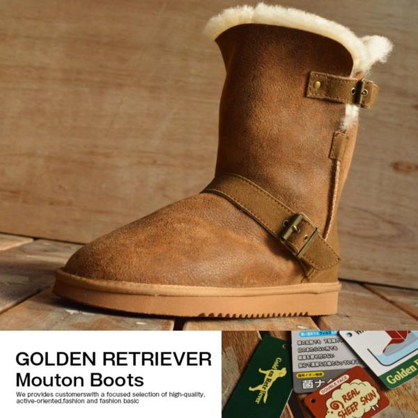 本革 GOLDEN RETRIEVER ムートンブーツ メンズ シューズ 靴 新品 羊革 1897 28.0 ブラウン