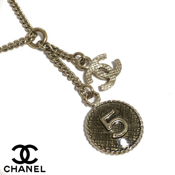 良品 シャネル ココマーク No5 ネックレス ゴールド 2way CHANEL