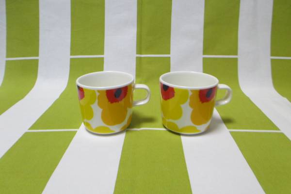 マリメッコ◇ウニッコ コーヒーカップ 50周年記念◇イエロー 2個セット
