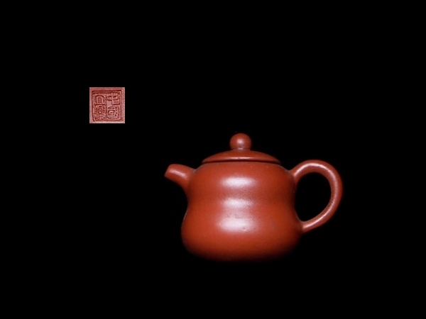 唐物 急須 煎茶道具 朱泥 中国 ［花印貢局］在銘水平時代物