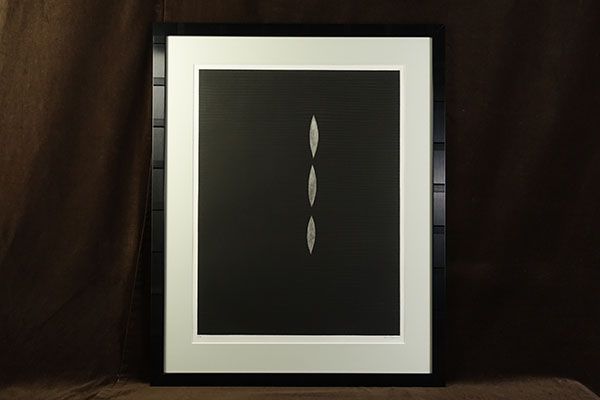 美品・浜口陽三「3つのポプラ」直筆サイン・15号相当額装・差し箱・レゾネNo164-1・APバージョン・真作保証・メゾチント