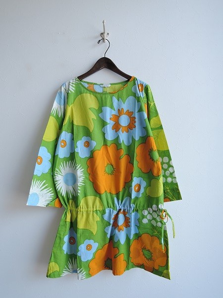マリメッコ marimekko *花柄プリントチュニックワンピース36 