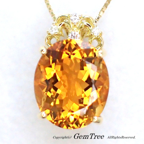 パイナップルシトリン5.415ctペンダント