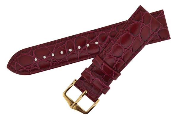 HIRSCH/CROCOGRAIN バーガンディー SizeM 尾錠Gold 16mm