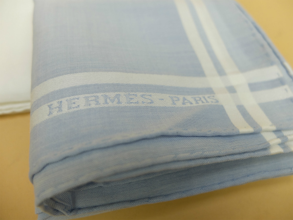 新品同様 HERMES エルメス ハンカチ二枚セット ハンカチ 小物 ライト