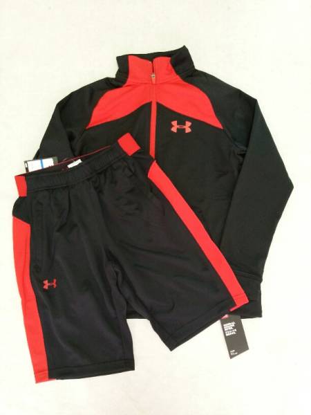 アンダーアーマーキッズジャージ上下セット 黒 YXL 新品