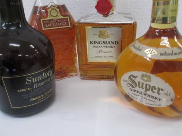 ウイスキー4本　サントリーウイスキーエクセレンス、スペシャルリザーブ　スーパーニッカ、キングスランドプレミア
