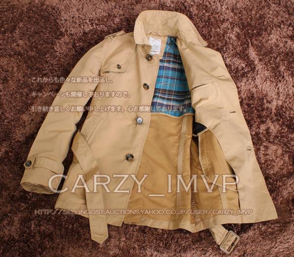 F01新品！SELECTED　スプリング　メンズ175→M相当 トレンチコート/カーキジャケットhtm hvi 取置10日！複数購入、同梱発送６００円だけ