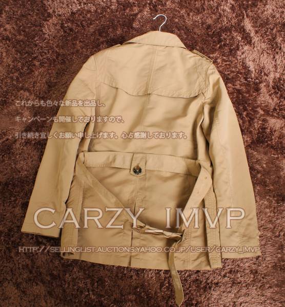 F01新品！SELECTED　スプリング　メンズ175→M相当 トレンチコート/カーキジャケットhtm hvi 取置10日！複数購入、同梱発送６００円だけ