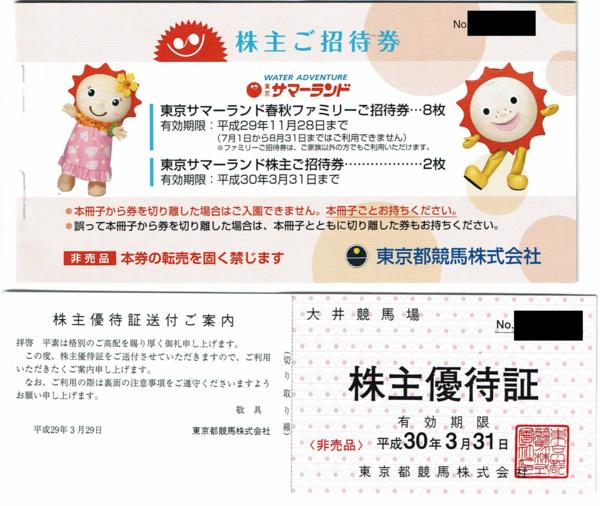 ☆ 東京サマーランド　株主優待券　1冊 大井競馬場　優待証1枚　セット☆