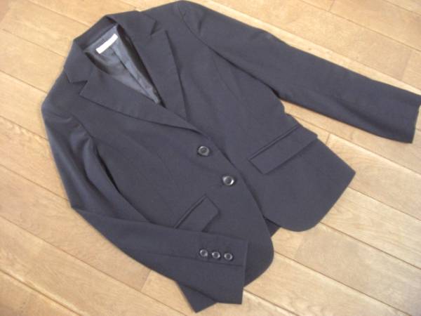 就活に！美品　レディース黒スカートスーツ　白ブラウス３点セット　サイズ１１号