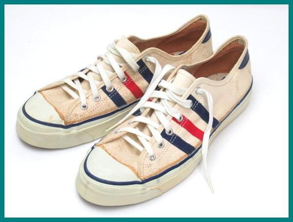 42551★1円 未使用 ヴィンテージ US Keds/ユーエスケッズ トリコロール スニーカー/US9.5M/キナリ色/1307TH