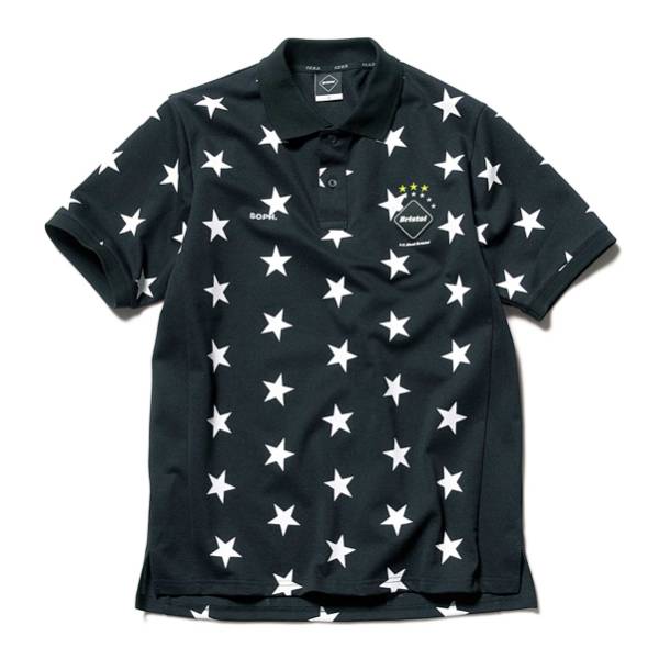 即日発送可【サイズL】 FCRB TOUR ポロシャツ BLACK ブラック 黒 スター soph sophnet F.C.R.B. ブリストル bristl 17ss supreme yeezy