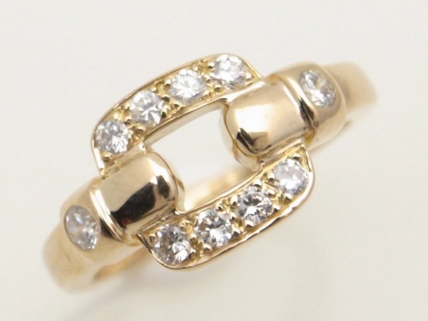 ★美品★ 送料無料 【カルティエ】 750YG ニンフィアダイヤモンドリング #52 10号 指輪 18金 イエローゴールド 【中古】 質屋出品