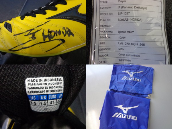 サッカー 本田圭佑 直筆サイン入り スパイク シューズ MIZUNO ミズノ